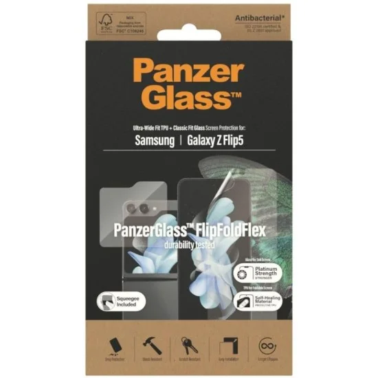 Screen Protector Samsung Z Flip 5 Glass Front Glass And Inner Tpu Panzer - Clear